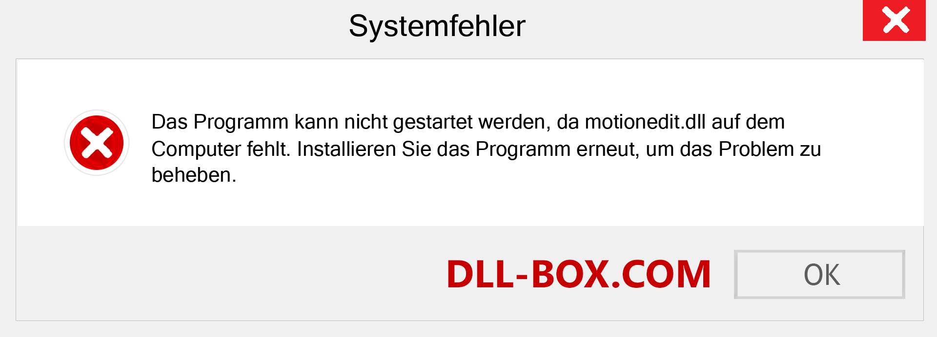 motionedit.dll-Datei fehlt?. Download für Windows 7, 8, 10 - Fix motionedit dll Missing Error unter Windows, Fotos, Bildern